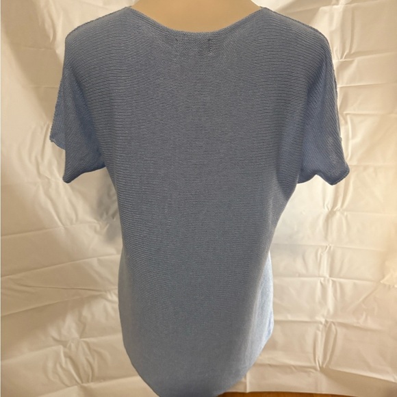 Bianca & BluSoft Muted Blue Shirt with Crew Neck and Short Sleeves - Picture 2 of 9